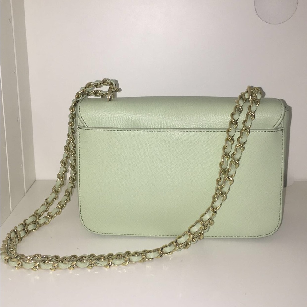 Tory Burch Robinson Mint Julep Cut Floral Bag - Picture 3 of 4